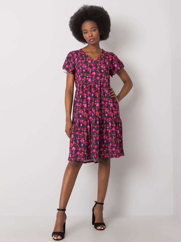 Fashionhunters Pink dress with patterns Bailee RUE PARIS