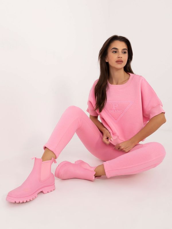 Fashionhunters Pink insulated tracksuit with trousers