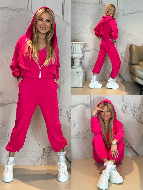 By o la la Pink jumpsuit with sweatshirt By o la la