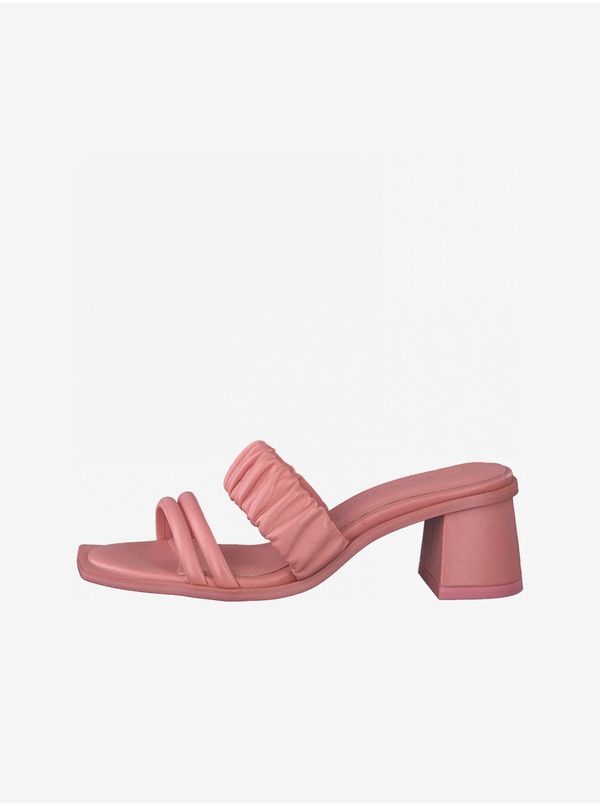 Tamaris Pink leather heeled slippers Tamaris - Women's