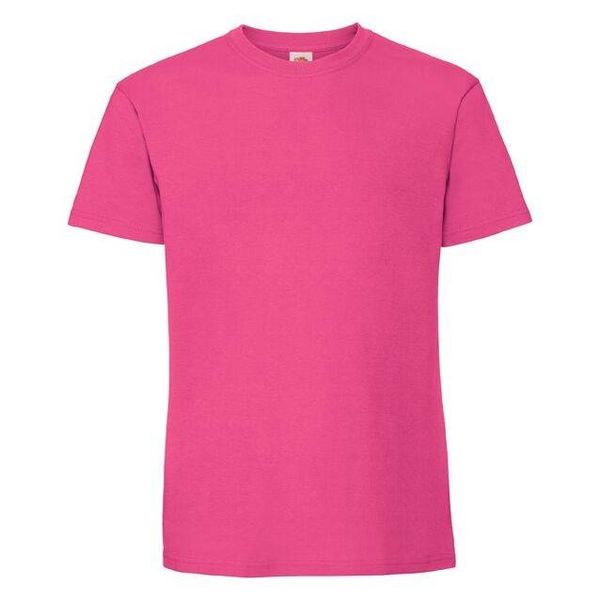 Fruit of the Loom Pink Men's T-shirt Iconic 195 Ringspun Premium Fruit of the Loom