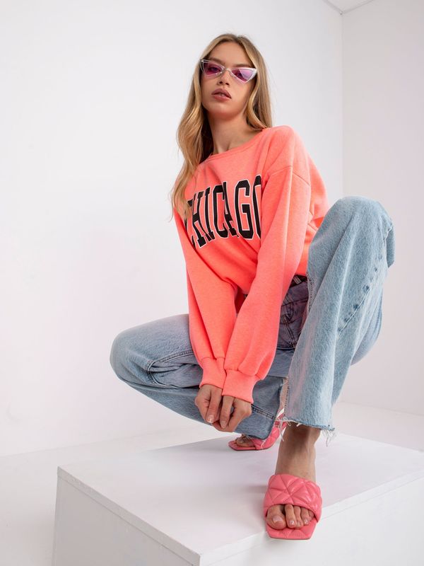 Fashionhunters Pink sweatshirt with Madeira inscription