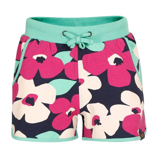 NAX Pink-turquoise girls' floral shorts NAX ZULENO