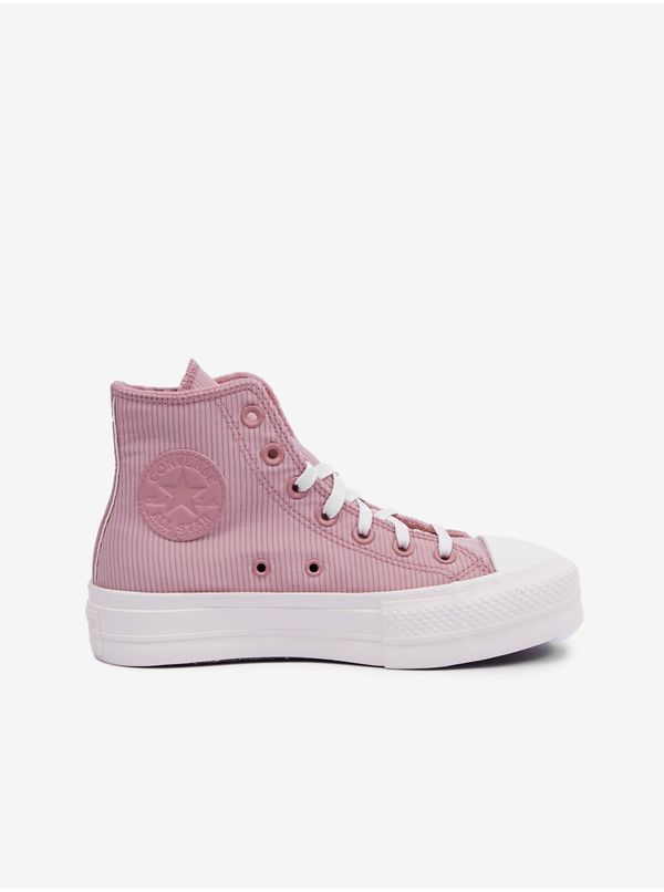 Converse Pink Women Striped Ankle Sneakers Converse Chuck Taylor - Women