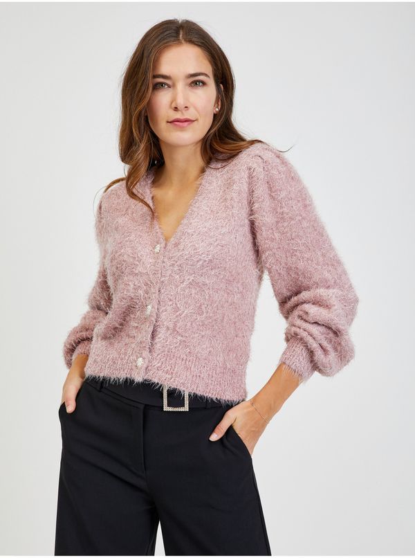 Orsay Pink Women's Cardigan with ORSAY Metallic Fibers - Womens