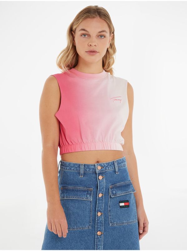 Tommy Hilfiger Pink Womens Crop Top Tommy Jeans - Women