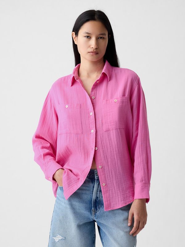 GAP Pink women's muslin oversize shirt GAP