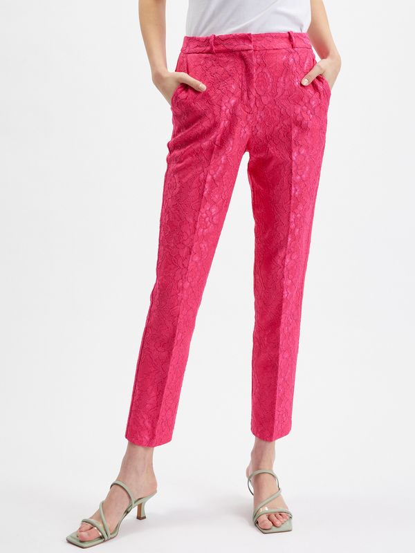 Orsay Pink women's patterned cropped trousers ORSAY