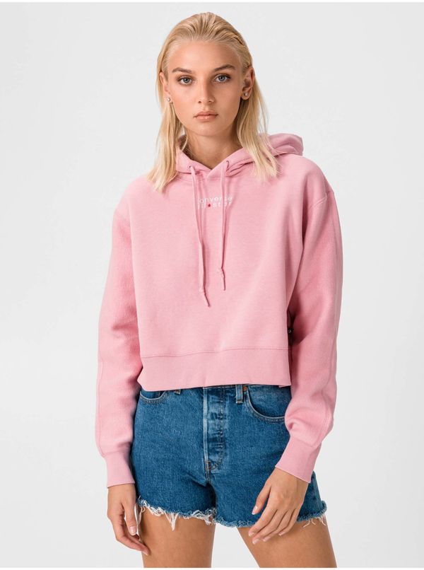 Converse Pink women's short sweatshirt Converse - Women's