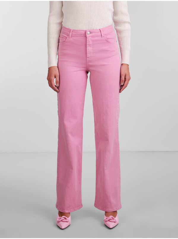 Pieces Pink Women's Wide Jeans Pieces Peggy - Women