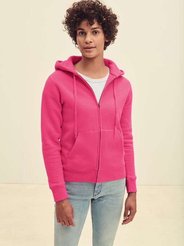 Fruit of the Loom Pink Zippered Sweatshirt Fruit Of The Loom