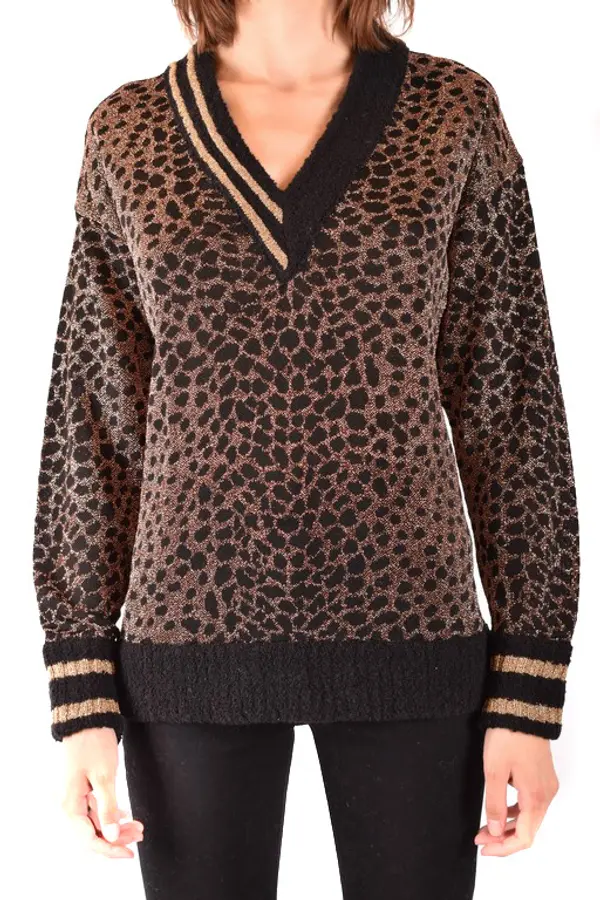 Pinko Pinko leopardji pulover z V-izrezom