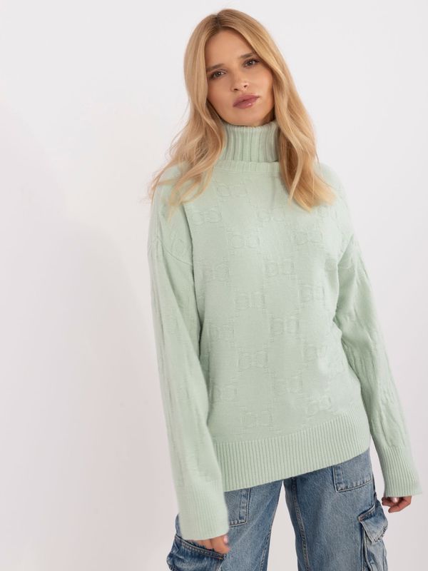 Fashionhunters Pistachio women's turtleneck