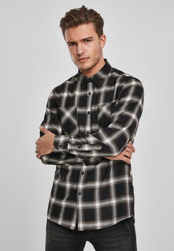 UC Men Plaid Flannel Shirt 6 black/white