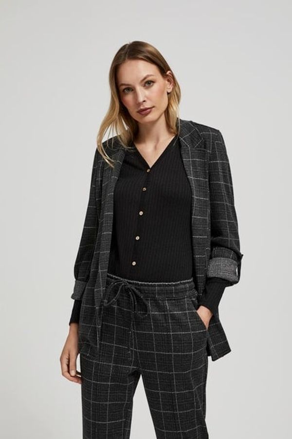 Moodo Plaid jacket with rolled up sleeves