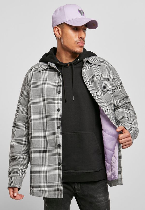 CS Plaid quilted shirt jacket black/white