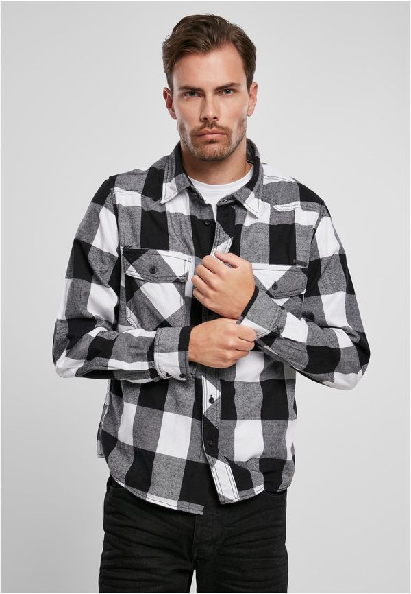 Brandit Plaid shirt white/black