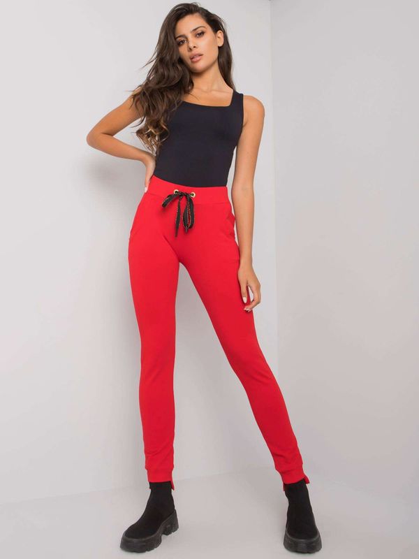 Fashionhunters Plain red sweatpants