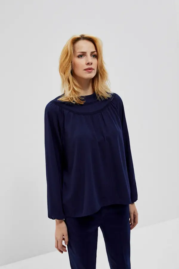 Moodo Plain shirt blouse - navy blue