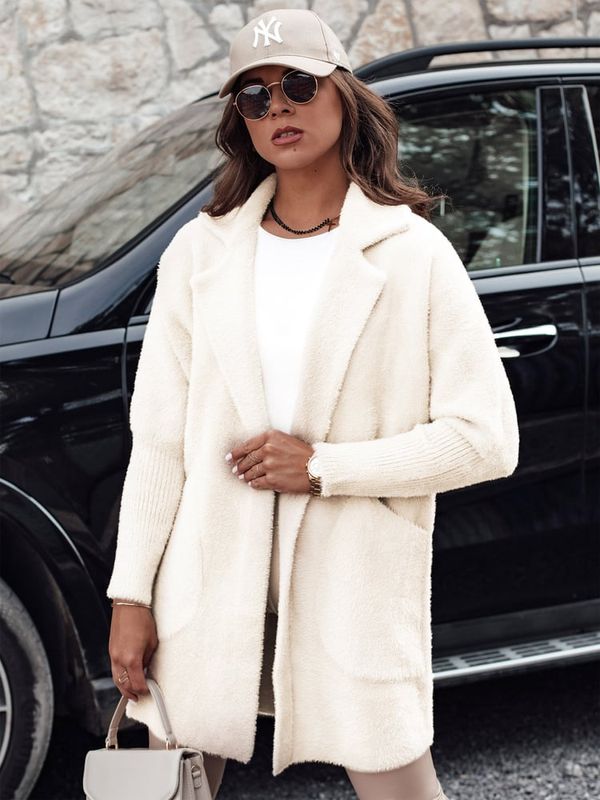 DStreet Płaszcz damski alpaka RITA II ecru Dstreet