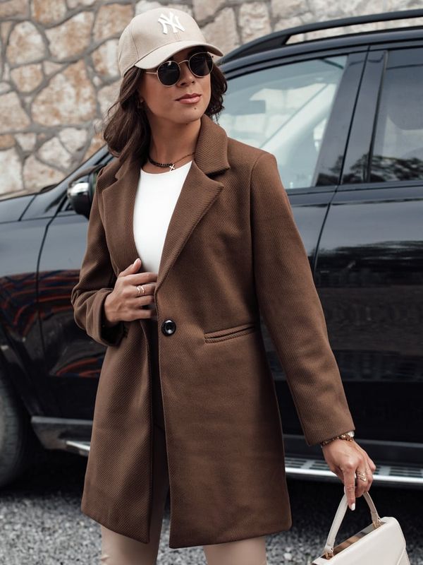 DStreet Płaszcz damski MINTER czekoladowy Dstreet