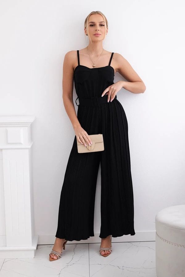 Kesi Pleated jumpsuit with straps black