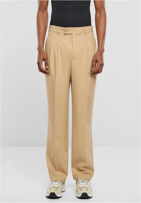Urban Classics Pleated trousers - unionbeige