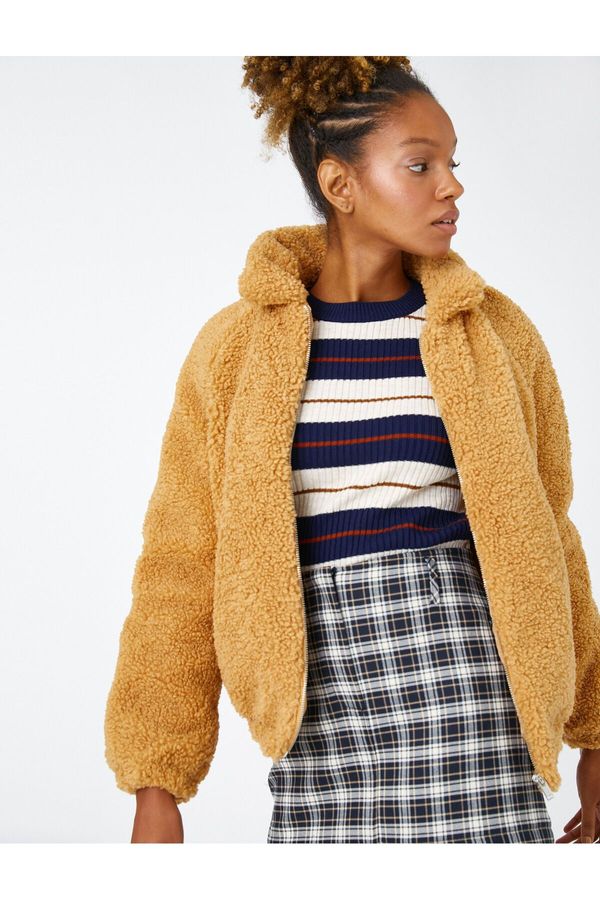 Koton Plišasti žepni plašč Koton