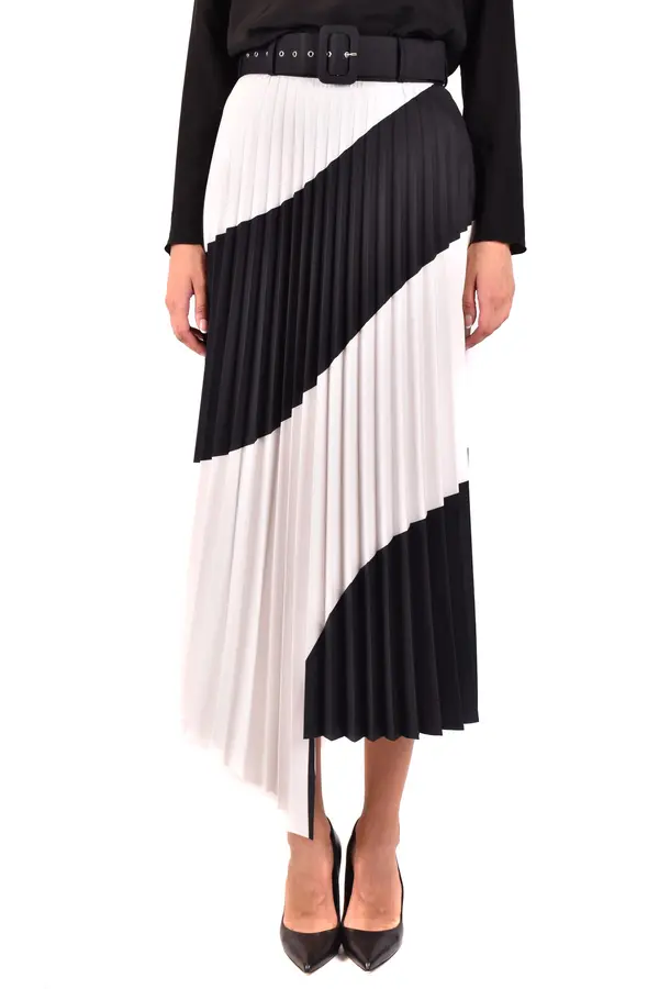 Off-White Plisirano krilo v črno-beli kombinaciji