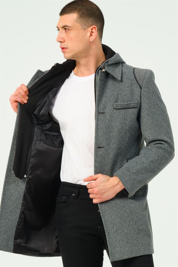 dewberry PLT8335 DEWBERRY MEN'S COAT-DARK GREY