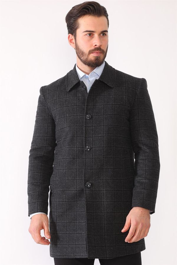 dewberry PLT8364 DEWBERRY MEN'S COAT-PLAID ANTHRACITE