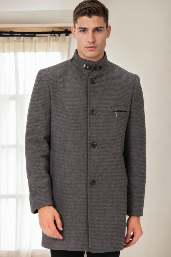 dewberry PLT8367 DEWBERRY MEN'S COAT-STRAIGHT GREY-2