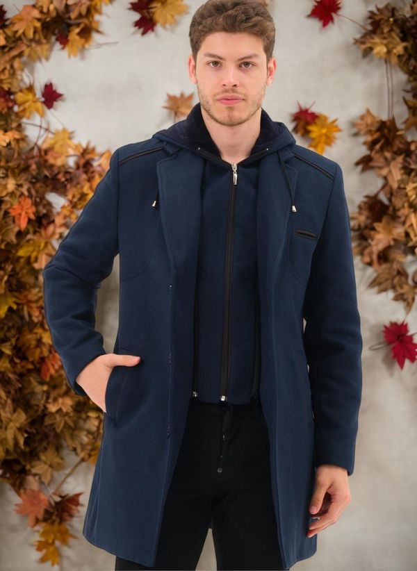 dewberry PLT8371 DEWBRRY MEN'S COAT-STRAIGHT OPEN NAVY