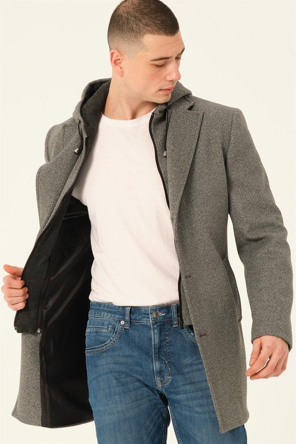 dewberry PLT8376 DEWBERRY MEN'S COAT-DARK GREY