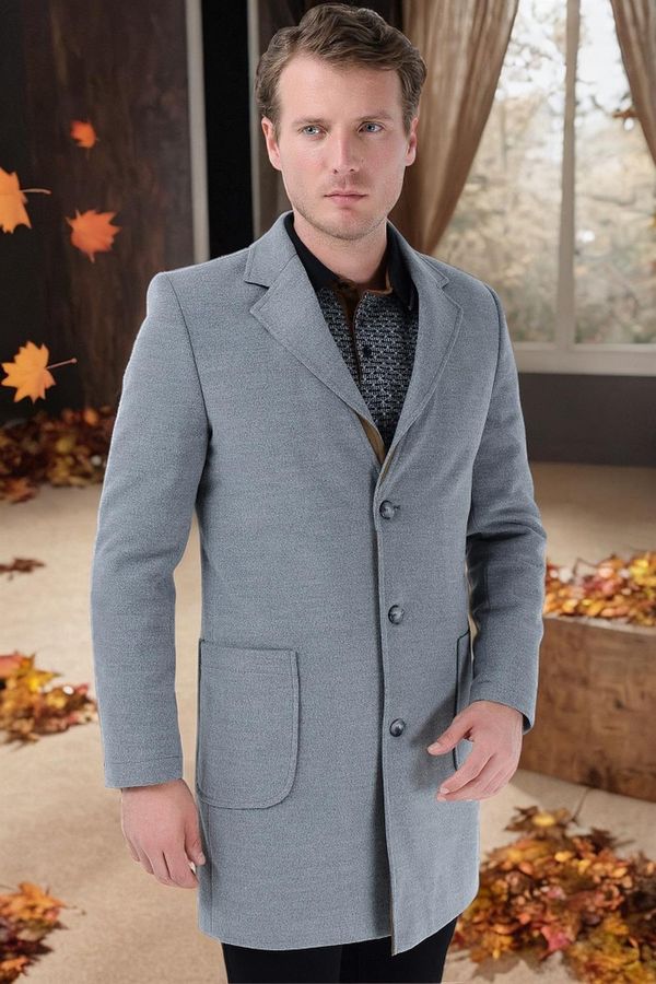 dewberry PLT8384 DEWBERRY MEN'S COAT-STRAIGHT GREY