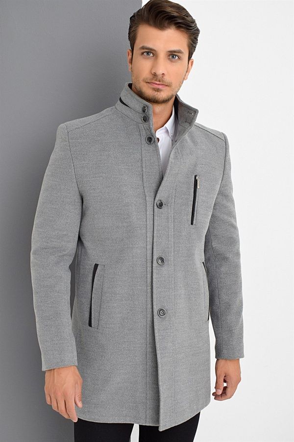 dewberry PLT8386 DEWBERRY MEN'S COAT-GREY