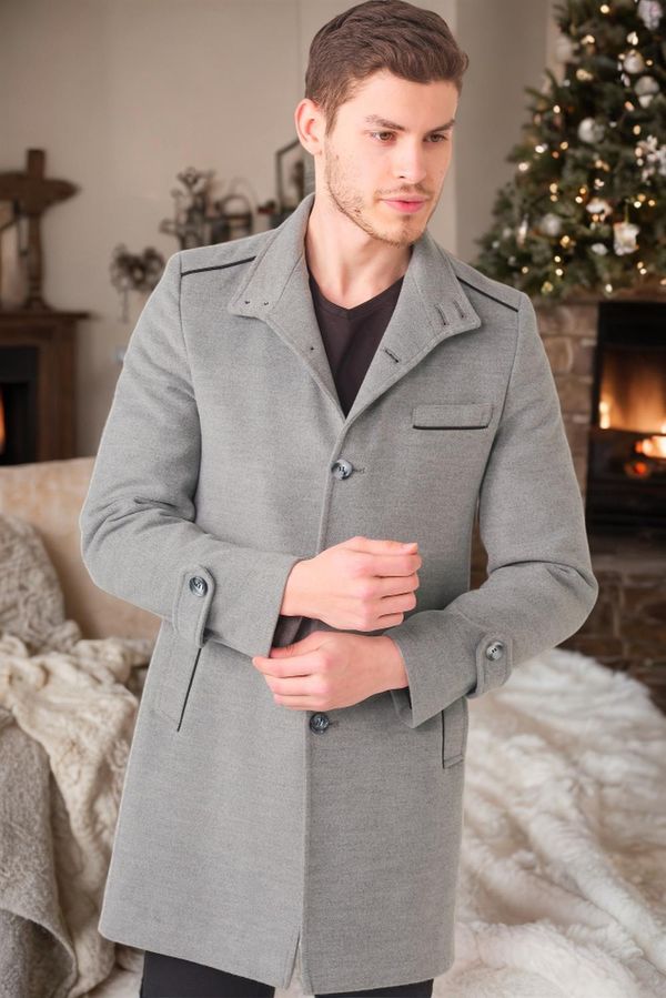 dewberry PLT8391 DEWBERRY MEN'S COAT-STRAIGHT GREY