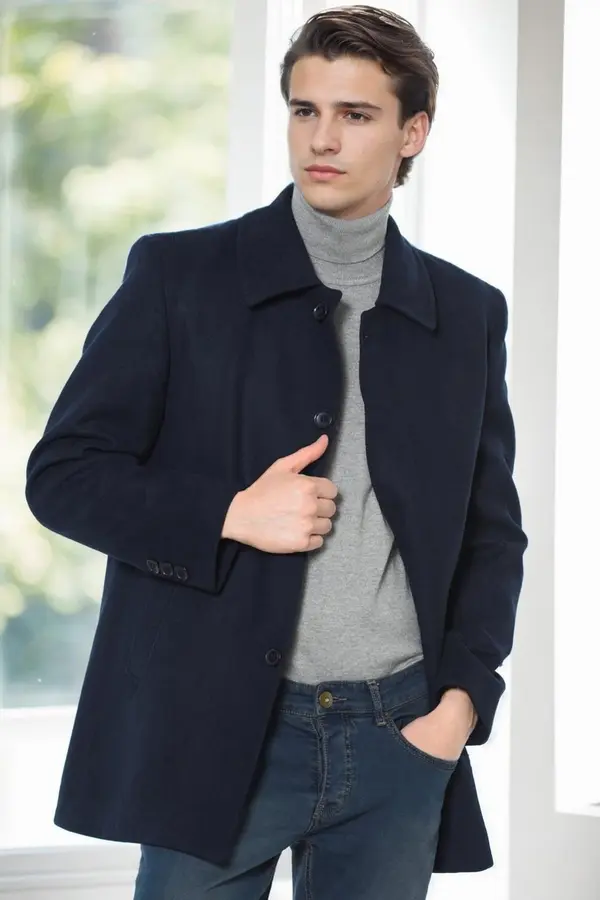 dewberry PLT9206 DEWBERRY MEN'S COAT-NAVY BLUE