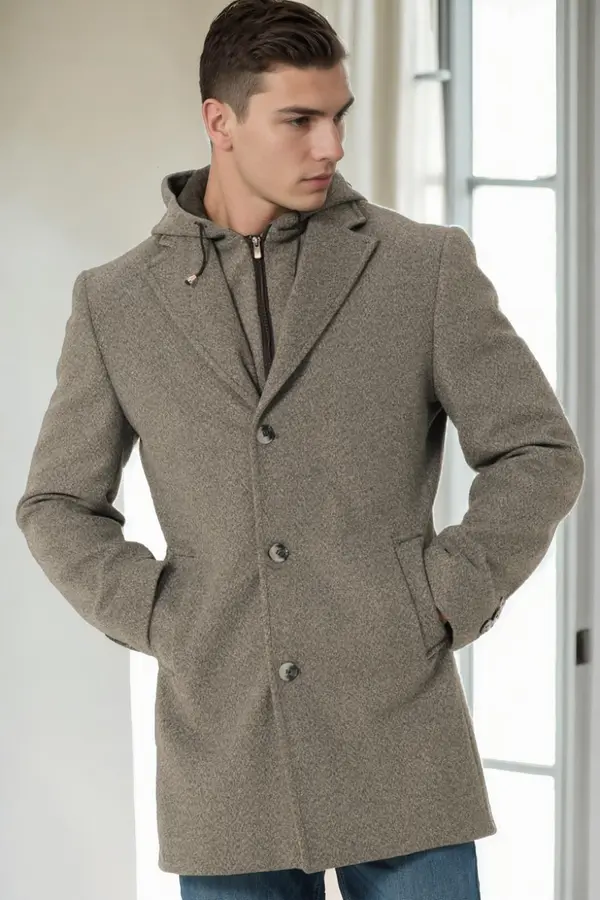 dewberry PLT9376 DEWBERRY MEN'S COAT-DARK GREY