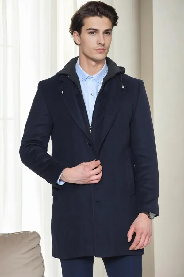 dewberry PLT9376 DEWBERRY MEN'S COAT-NAVY BLUE