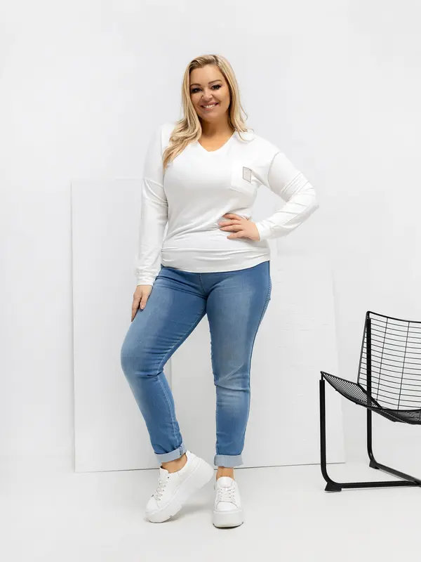 RELEVANCE Plus size bluza z dolgimi rokavi