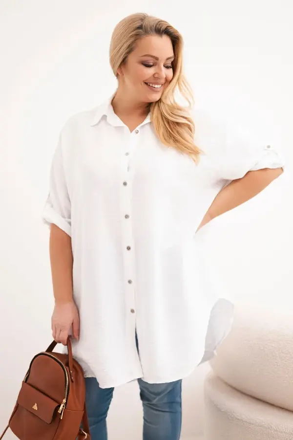 Kesi Włoski Plus size viskozna majica s podaljšanim hrbtom