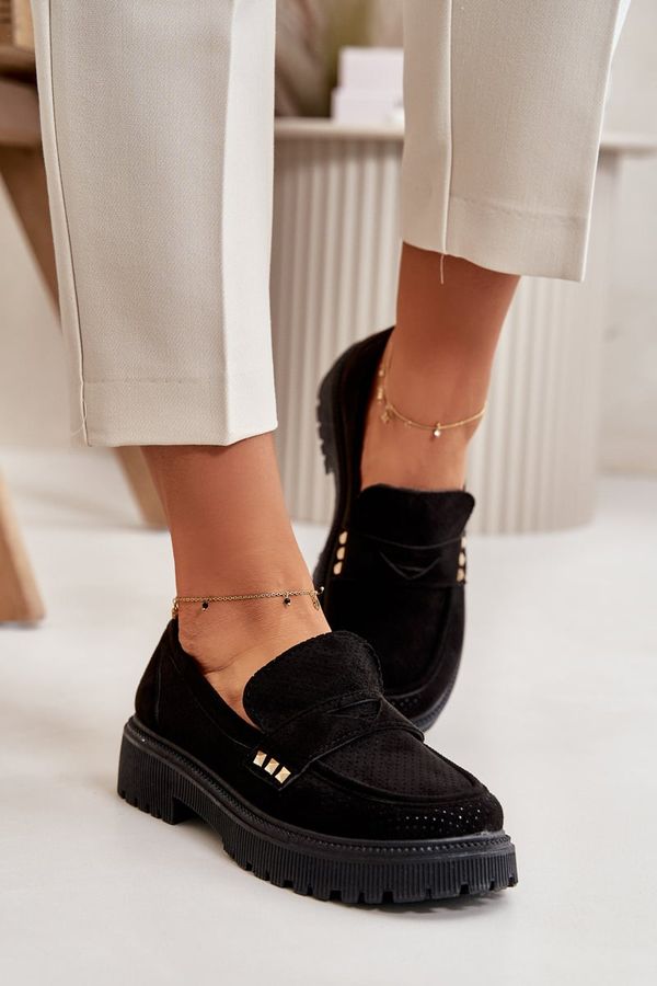 PM1 PM1 Women's Perforated Loafers Black Tannes