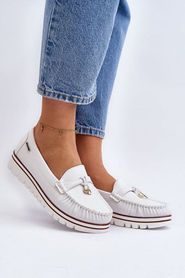 PM1 PM1 Women's White Platform Moccasins Railav