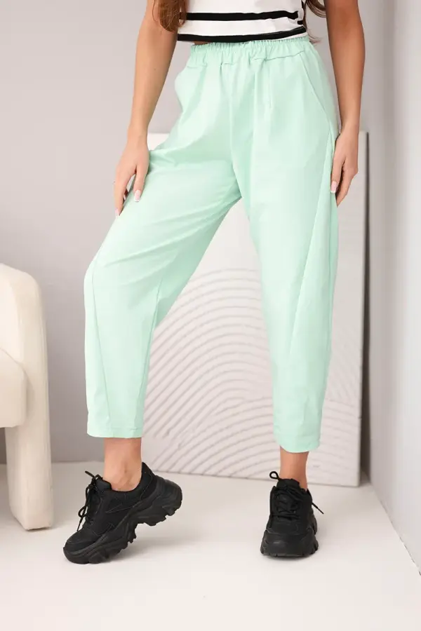 Kesi Włoski Poletne hlače Kesi Punto z žepi, barva mint