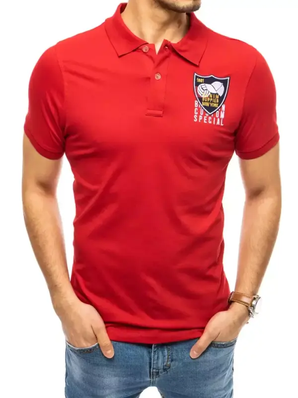 DStreet Polo majica z vezeninami v rdeči ulici