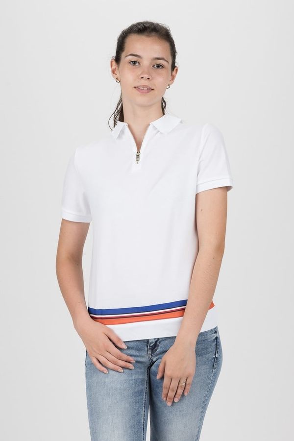 Tommy Hilfiger Polo Shirt - TOMMY HILFIGER CHRISTINE STR PQ POLO SS white