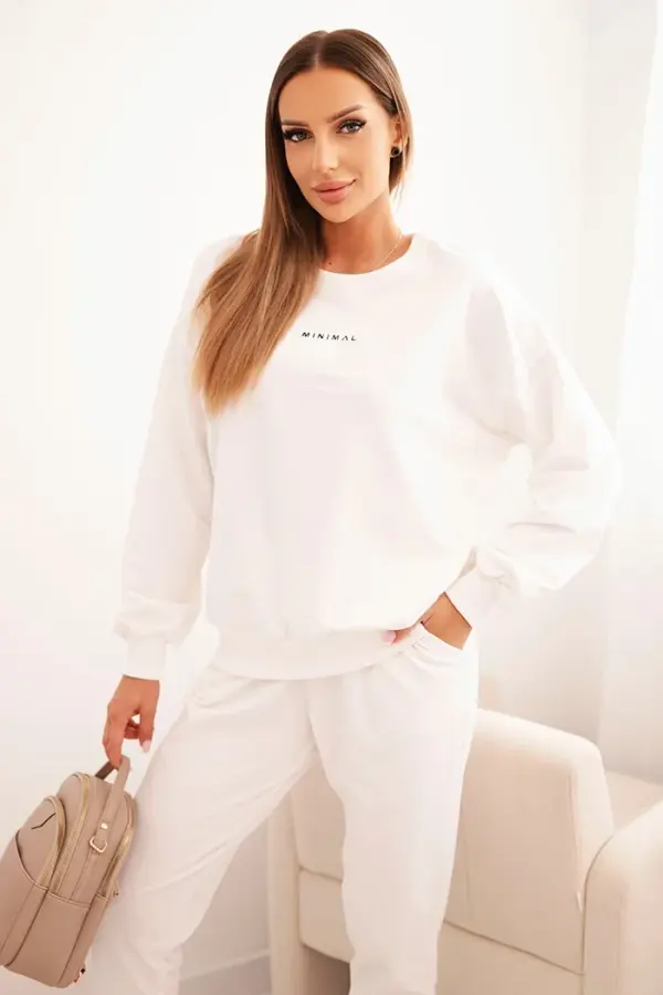 Polski Polski Women's cotton set with Minimal print ecru