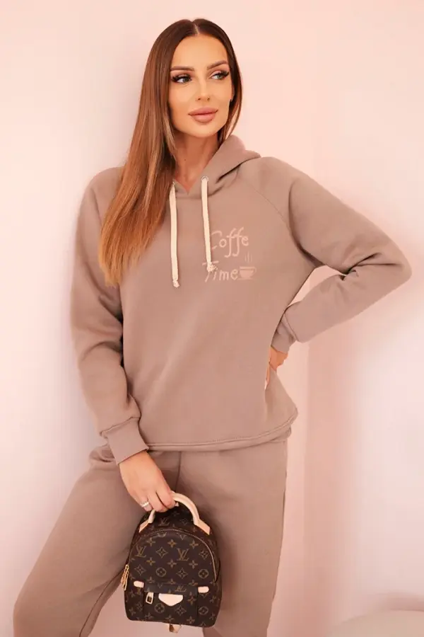 Polski Polski Women's cotton thermal set with fango print green