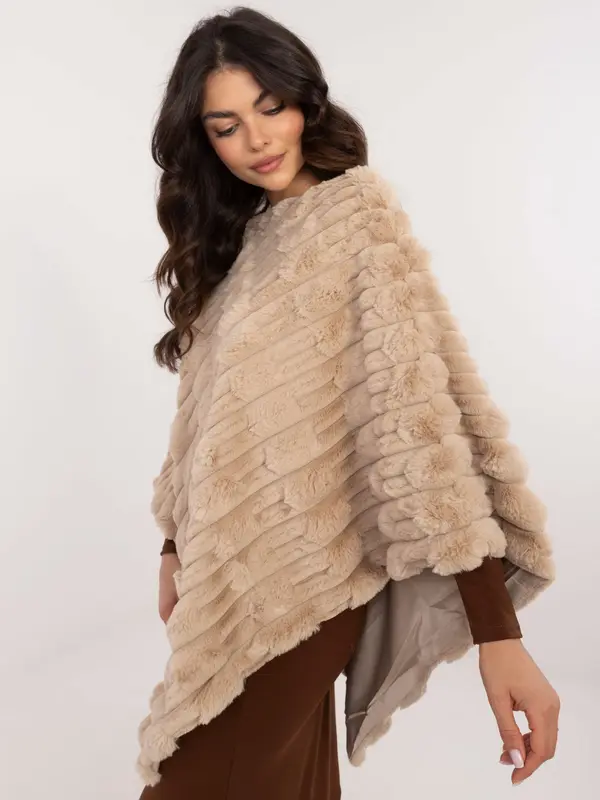 Wool Fashion Italia Poncho-AT-PN-2347.88-beige